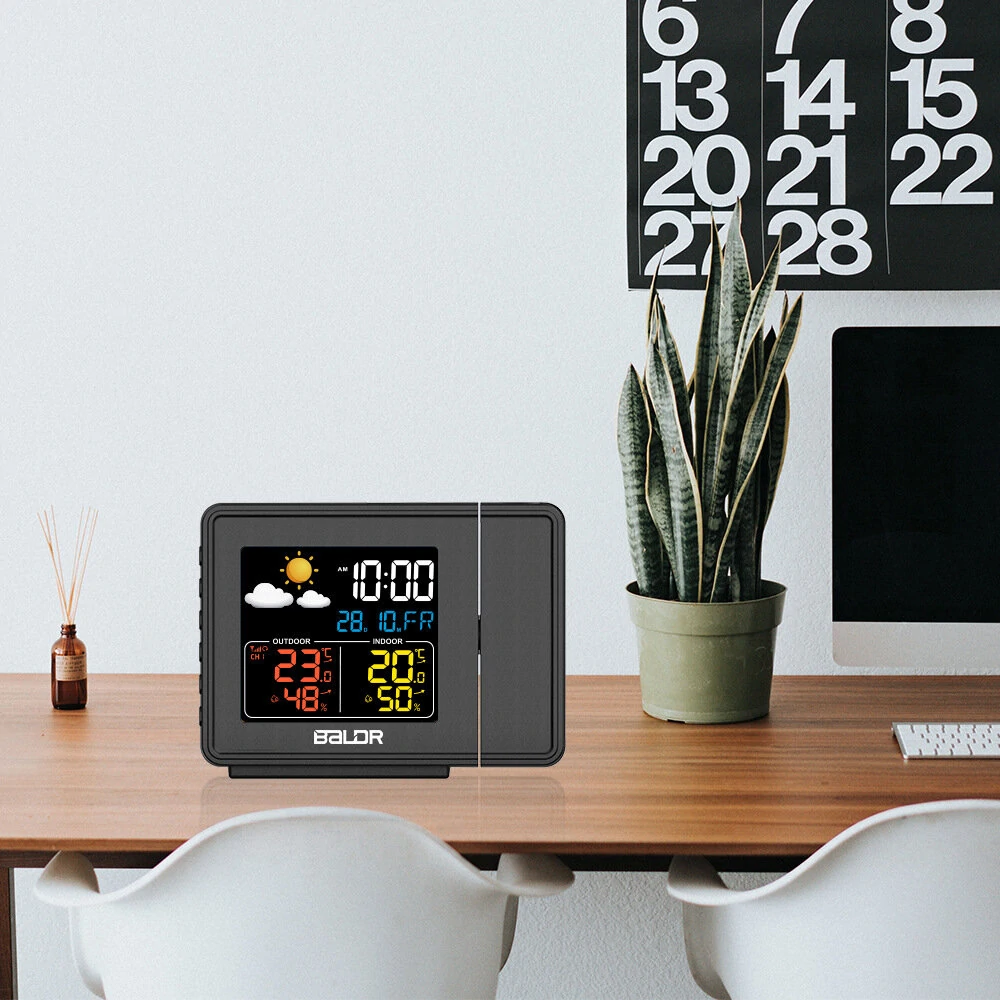 Baldr B0367WST2H2R-V1 Projection Clock - Digital Weather Station with LCD Color Screen - Image 5