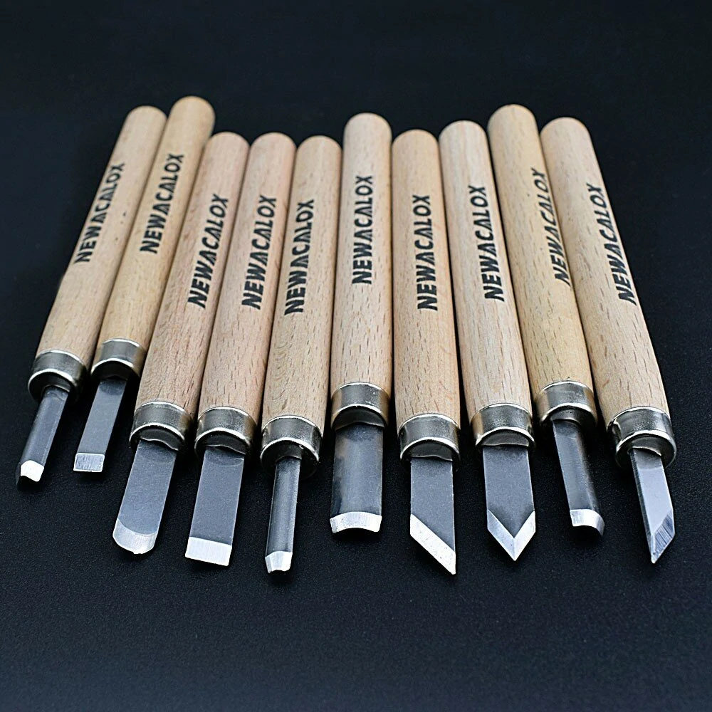 NEWACALOX Wood Carving Tools - 10Pc Knife Scorper & Graver Set for Woodworking - Image 5