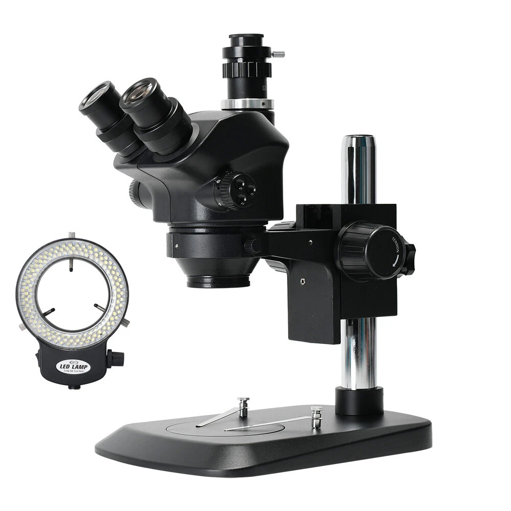 AmScope 7X-50X Trinocular Stereo Microscope | 2.0X Barlow Lens & 144 LED Light - Image 2