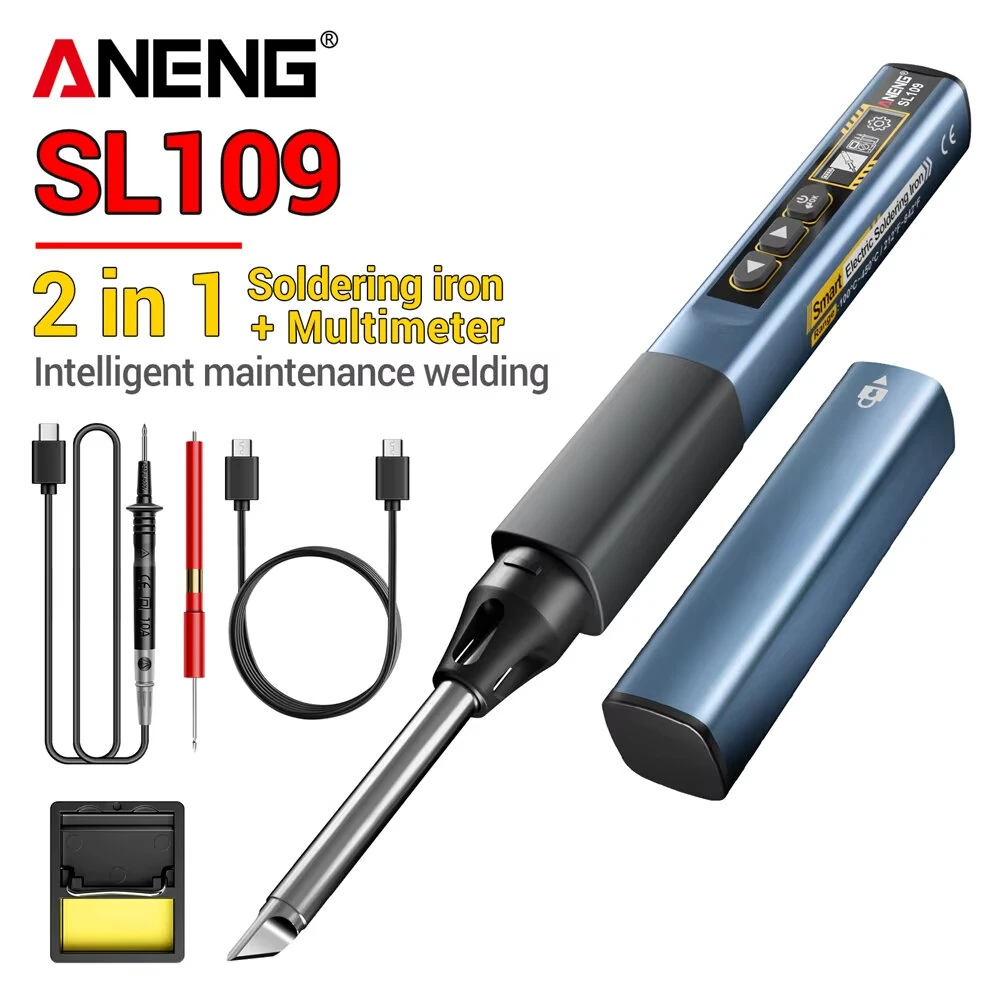 ANENG SL109 75W Soldering Iron - Adjustable 100-450°C | Type-C Fast Charging & OLED Display - Image 2