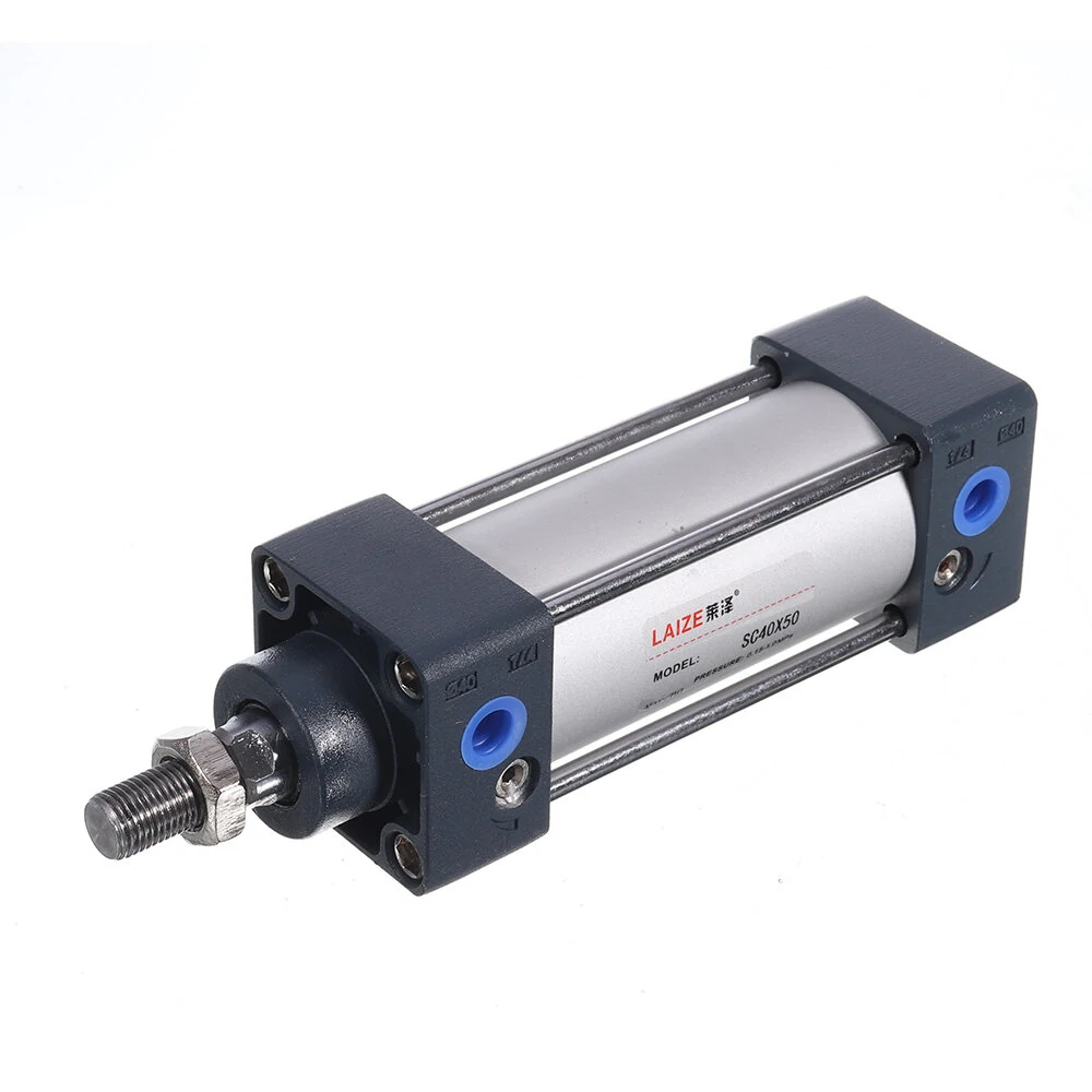 LAIZE SC 40mm Bore Pneumatic Cylinder - 25-400mm Stroke | Double Acting M12x1.25 PT1/4 - Image 2