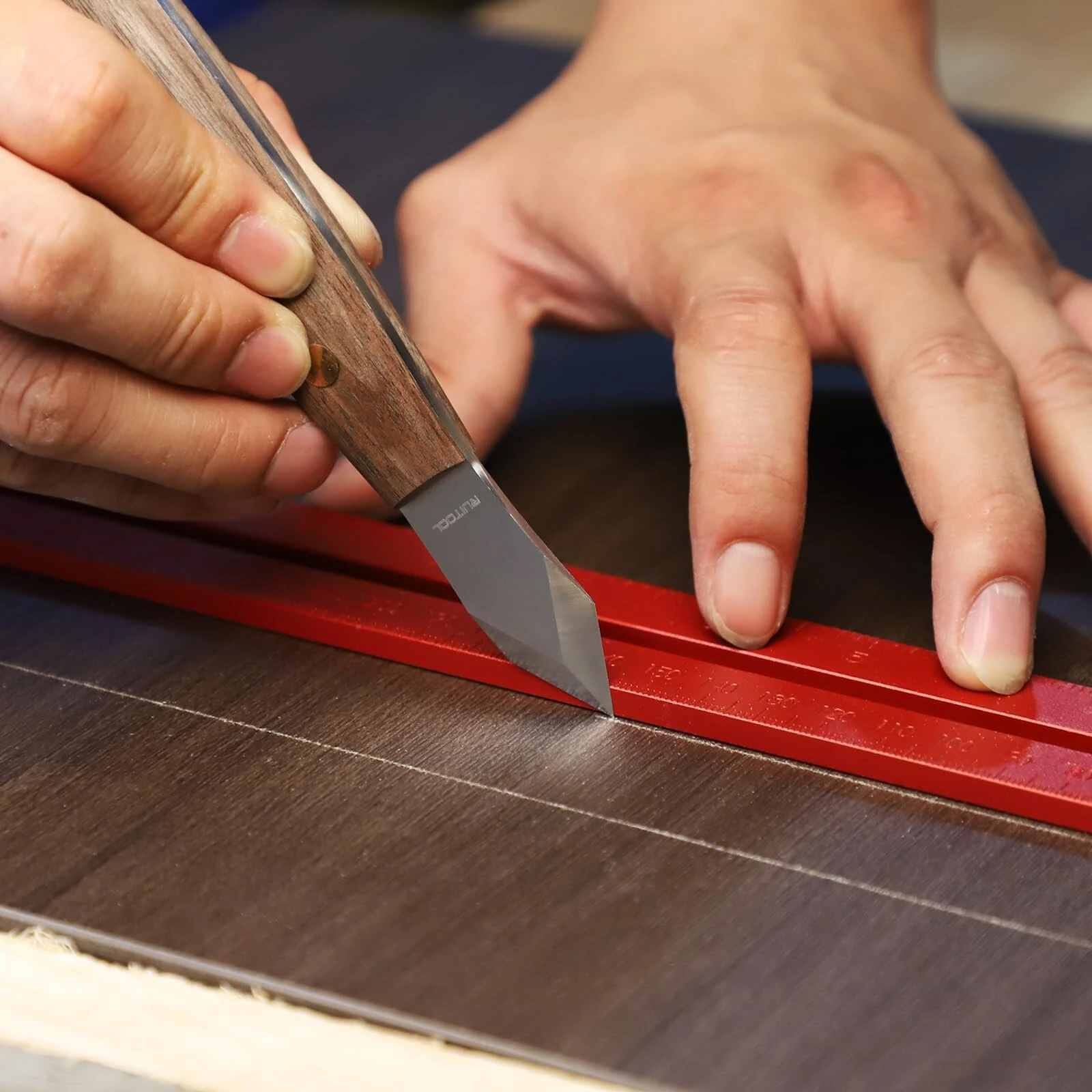 Marking Knife - High Carbon Steel Woodworking Scribe | 7.6 Inch Double Bevel Blade - Image 4