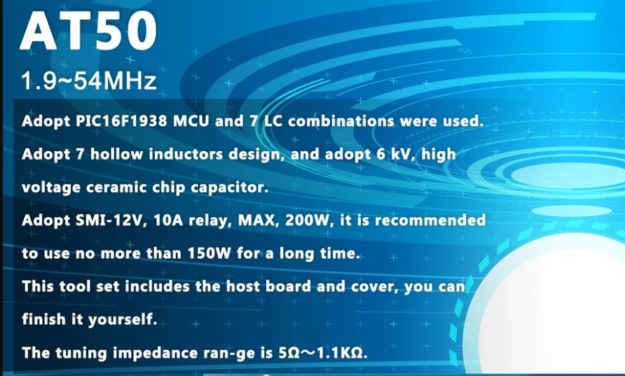 Upgrade AT50 150W HF Shortwave Antenna Tuner | 1.9-54MHz ATU-100 DIY Kit with Housing - Image 3