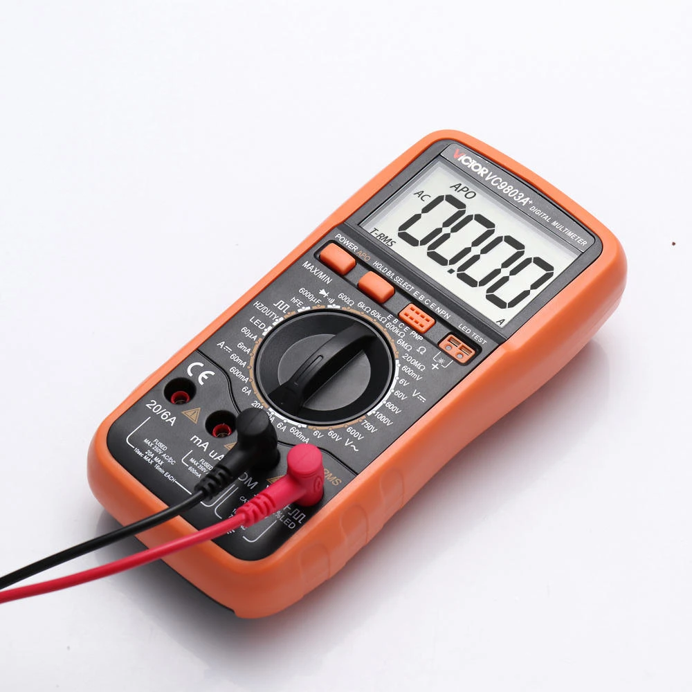 VC9803 Digital Multimeter - Backlit LCD, AC/DC, Voltage, Current, Resistance, Capacitance, Diode, Triode, Tester - Image 2