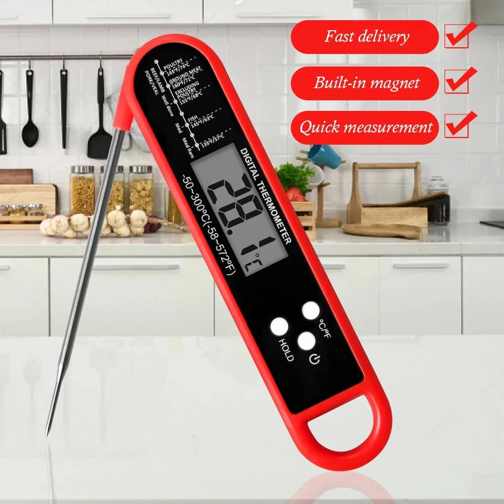Digital Meat Thermometer - Foldable Probe, Fast Reading -50 to 300°F for BBQ Cooking - Image 2