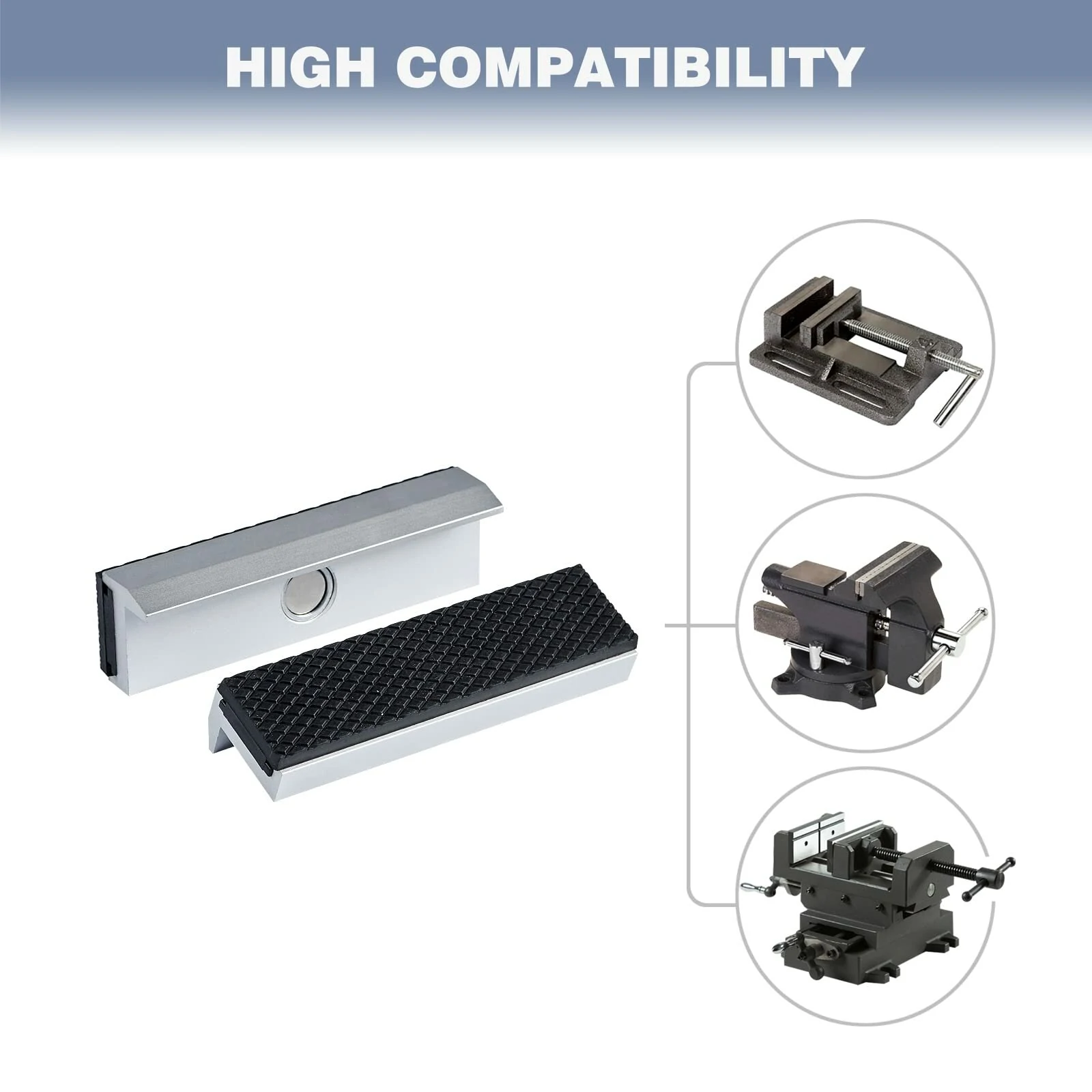 Vise Jaws with Rare Earth Magnets - 2pc Universal Soft Pads for Any Metal Vice - Image 4