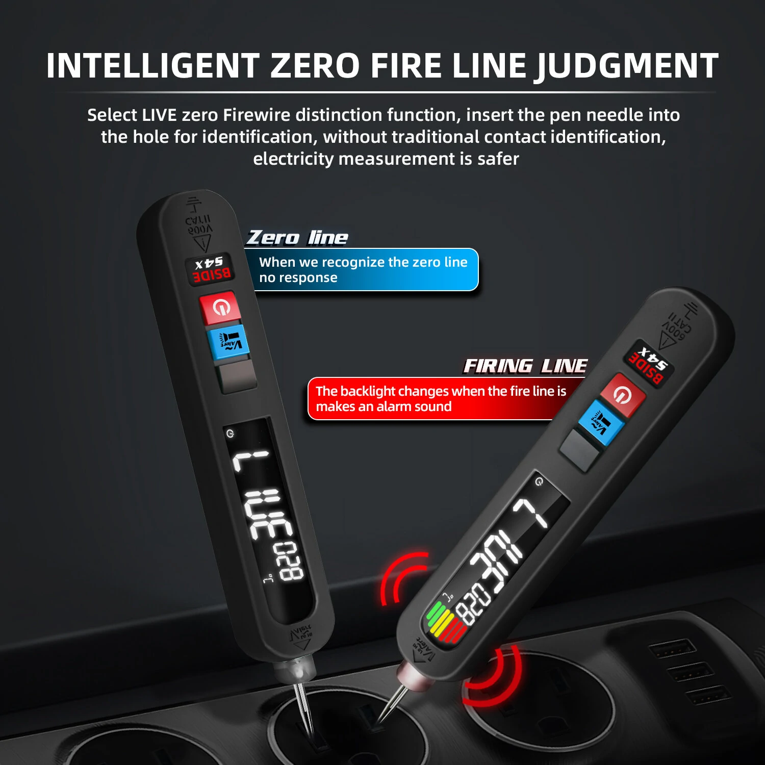 BSIDE S4X Smart Induction Voltage Pen - AC Detection to 300V, Temperature Sensor & Leakage Detection - Image 4