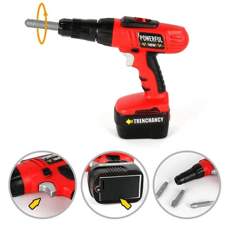 Craftsman Kids Tool Set - Electric Drill & Screwdriver Toy - DIY Engineer Repair Tools - Image 3