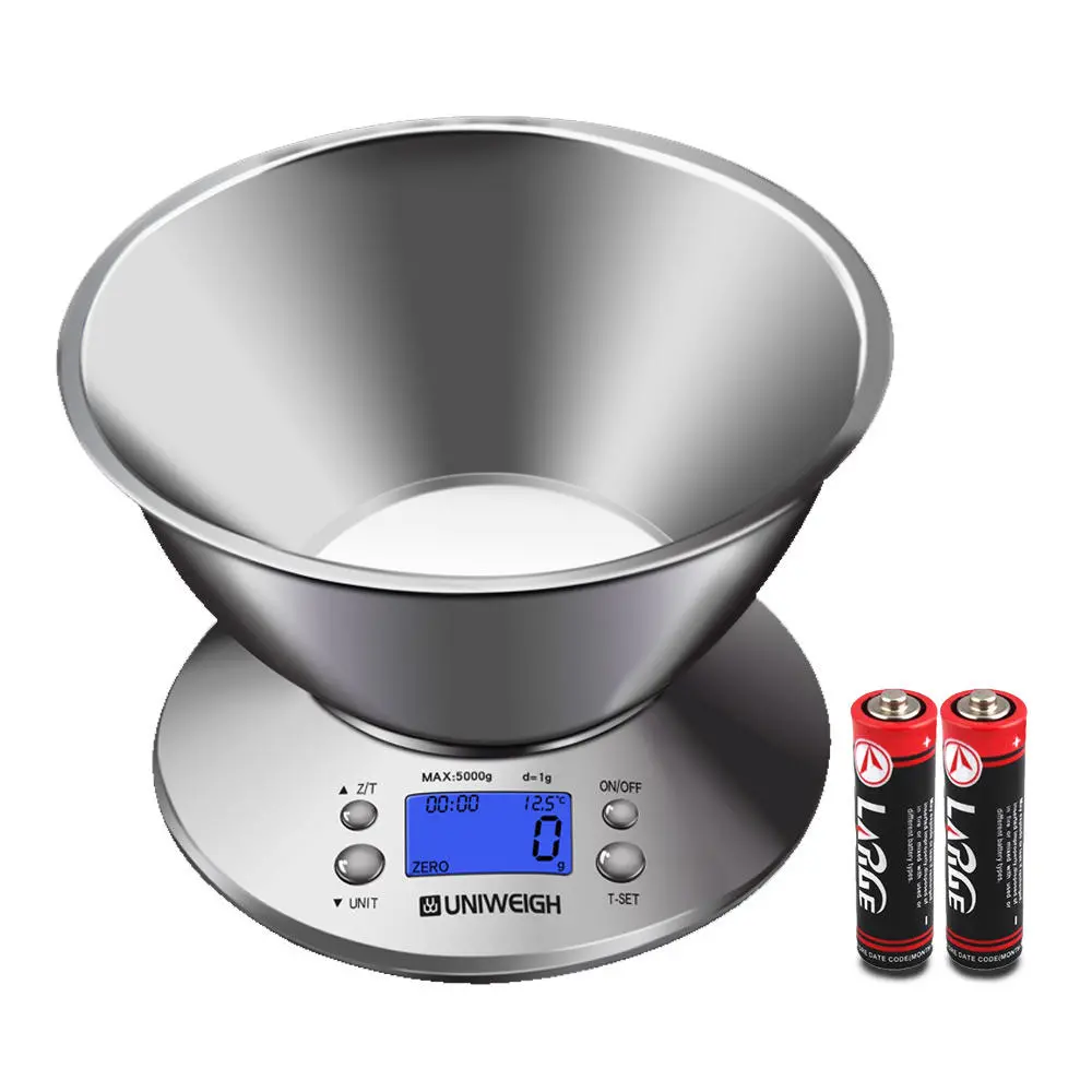 Digital Scale High Accuracy 11lb/5kg | Food Scale with Removable Bowl & Timer - Image 2