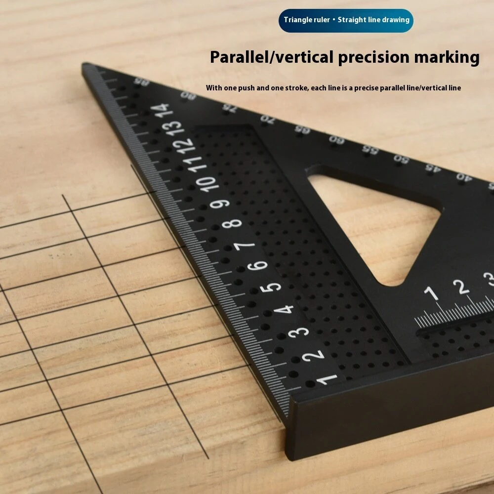 Aluminum Alloy 7 Inch Right Angle Ruler - Metric & Imperial Scale - Carpenter Square - Image 3