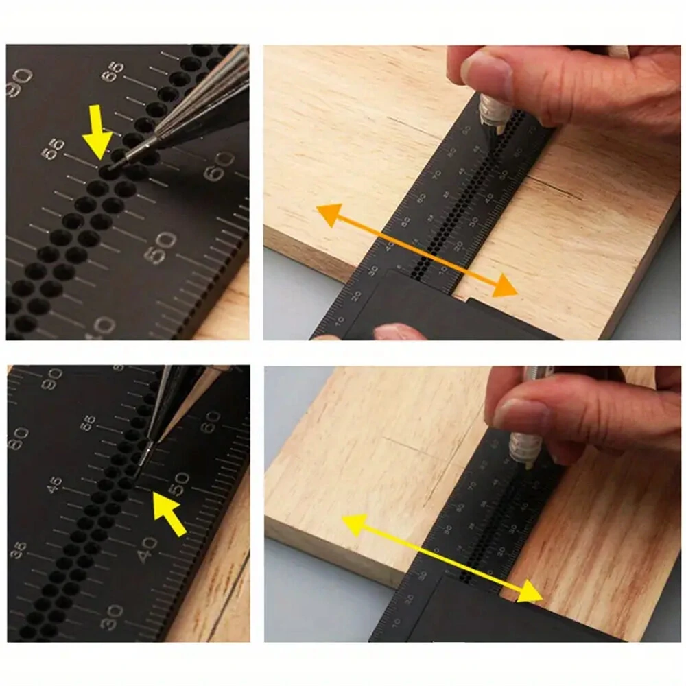 Woodworking Marking Gauge & T-Square Ruler - 200mm Aluminum Alloy Measuring Tool - Image 4