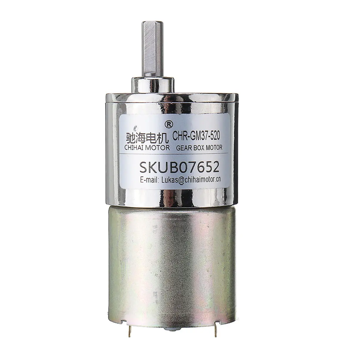 ChiHai CHR-37GB-520S DC Gear Motor - 12V 52RPM 1:150 Reduction Ratio - Image 5