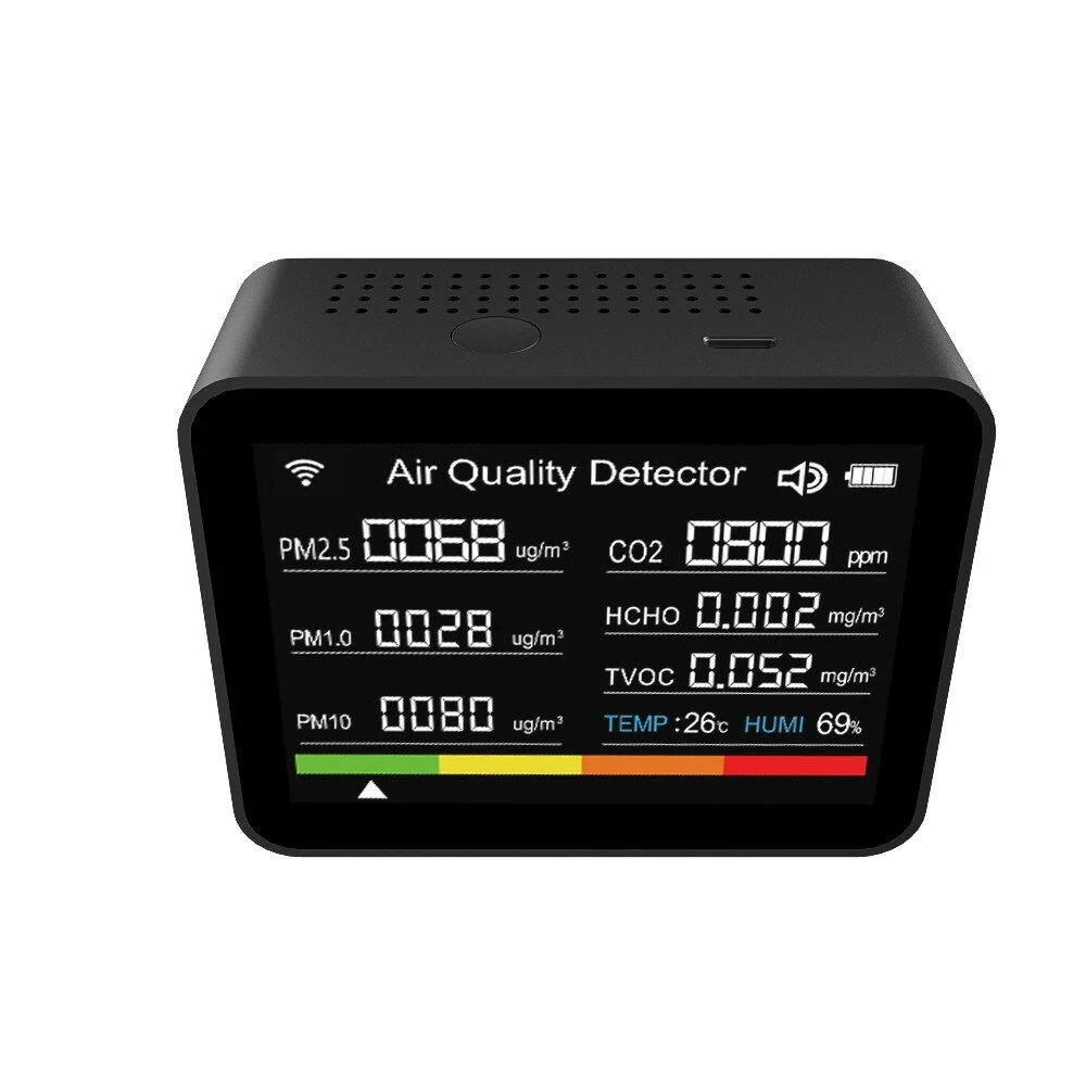 Tuya WiFi Air Quality Monitor - 13-in-1 CO2 PM2.5 TVOC Detector | App Control & Battery - Image 2
