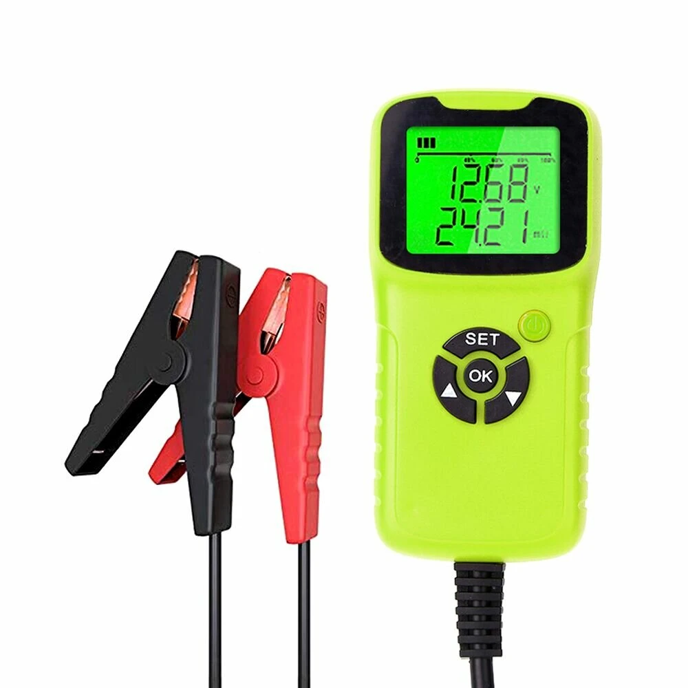 12V Digital Car Battery Tester - LCD Display for Voltage, CCA & Ohm Diagnostic - Image 5
