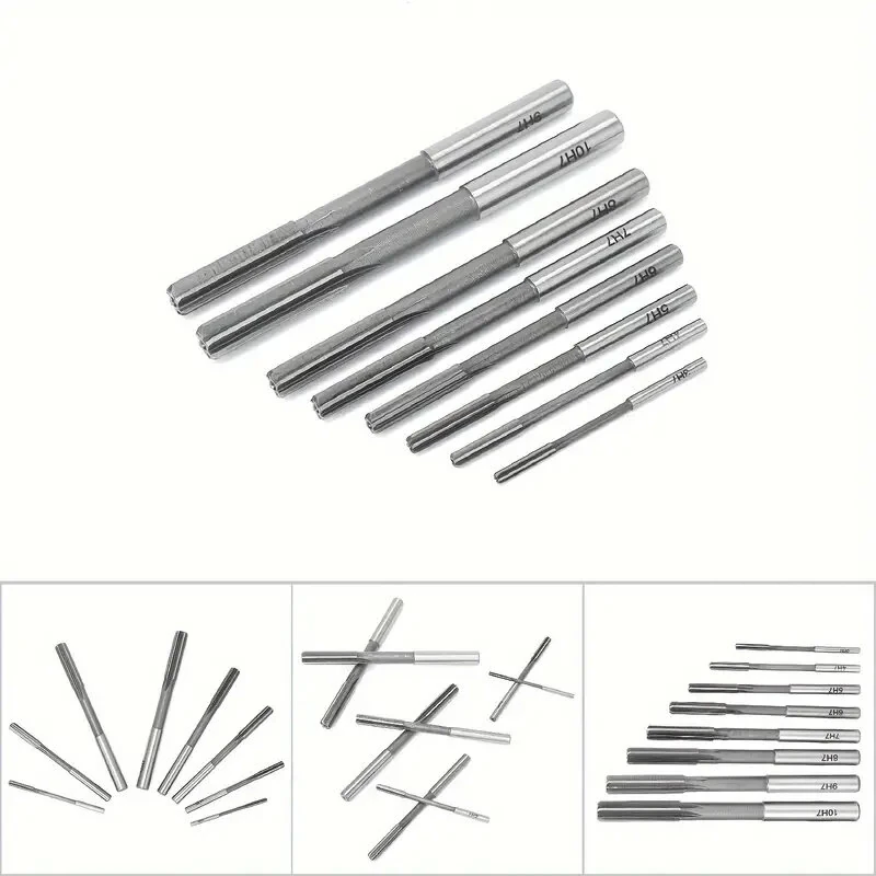 8PCS HSS Chucking Reamer Set | H7 Tolerance 3-10mm | Straight Flute for Lathe - Image 2