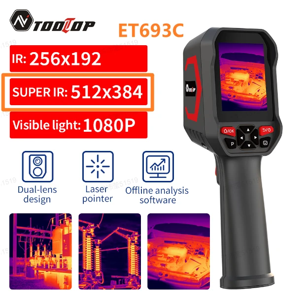 AV TOOLTOP ET693B ET693C Thermal Camera - 512x384 IR Resolution -20°C to 550°C | 2.8 Screen USB-C - Image 2