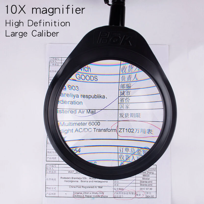 PD-032C 10X USB Magnifier Lamp | 48 LED Light with Metal Base for Inspection - Image 3