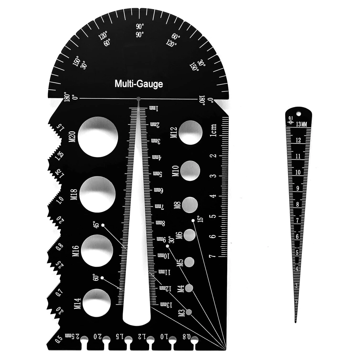 2PCS Aluminum Alloy Nut & Bolt Thread Checker Gauge | Metric & Imperial Sizes - Image 3