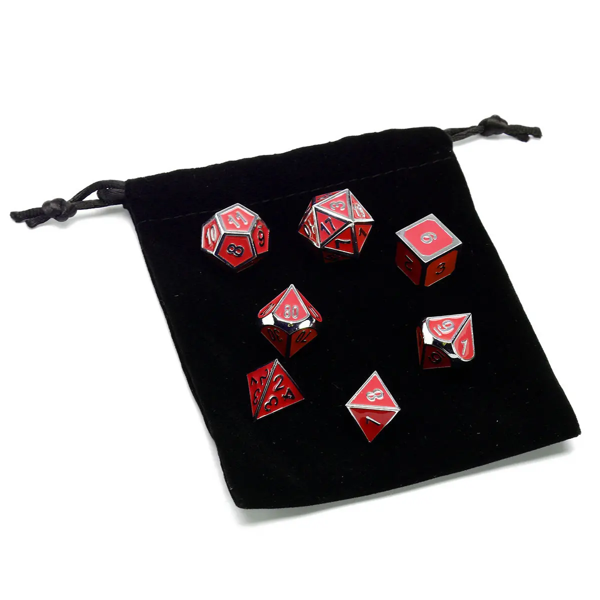 Heavy Metal Polyhedral Dice Set - 7 Pcs for Role Playing Games with Bag - Image 5