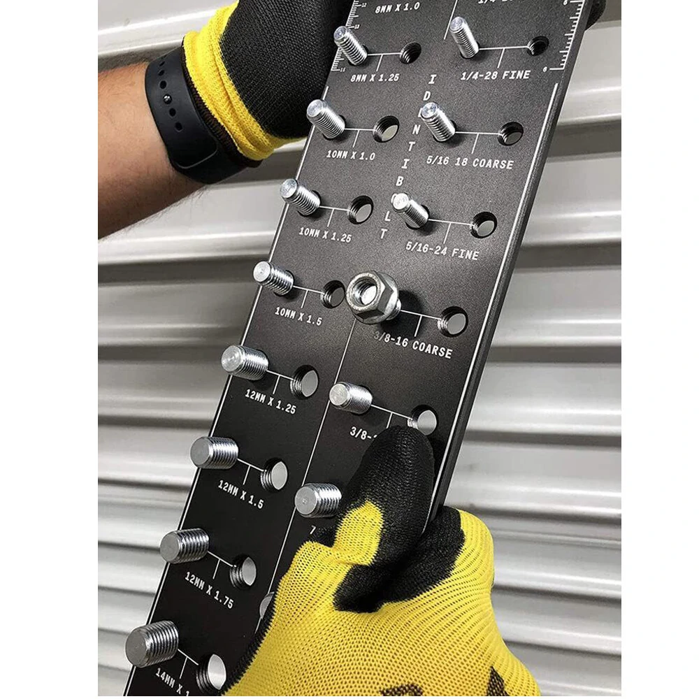 Identibolt Bolt and Nut Identifier Gauge - 4x20 Inch Anodized Aluminum Tool with Laser Etched Markings - Image 3