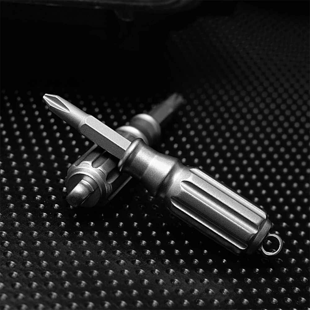 Titanium Alloy Screwdriver - S2 Steel Bit & Tungsten Head | Non-Slip EDC Tool - Image 5