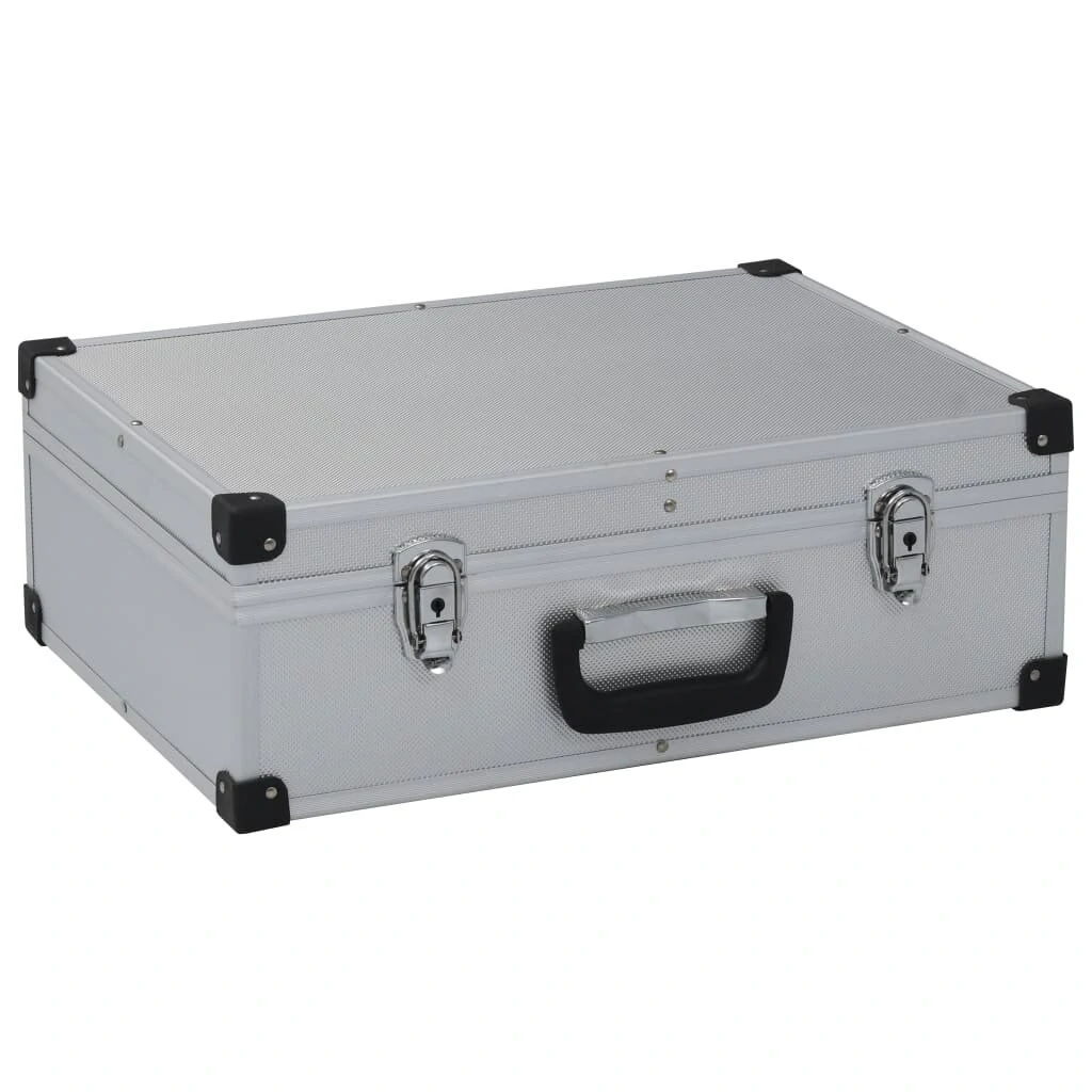 Silver Aluminum Tool Case - 46x33x16 cm Tool Box | Durable & Portable - Image 3