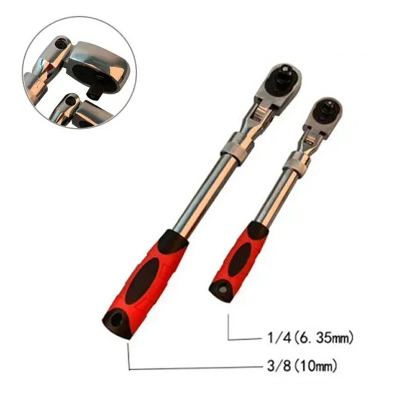 72-Tooth Retractable Ratchet Wrench Set | 1/4 3/8 1/2 Quick Release | Carbon Steel Extensible Handle Tool - Image 2