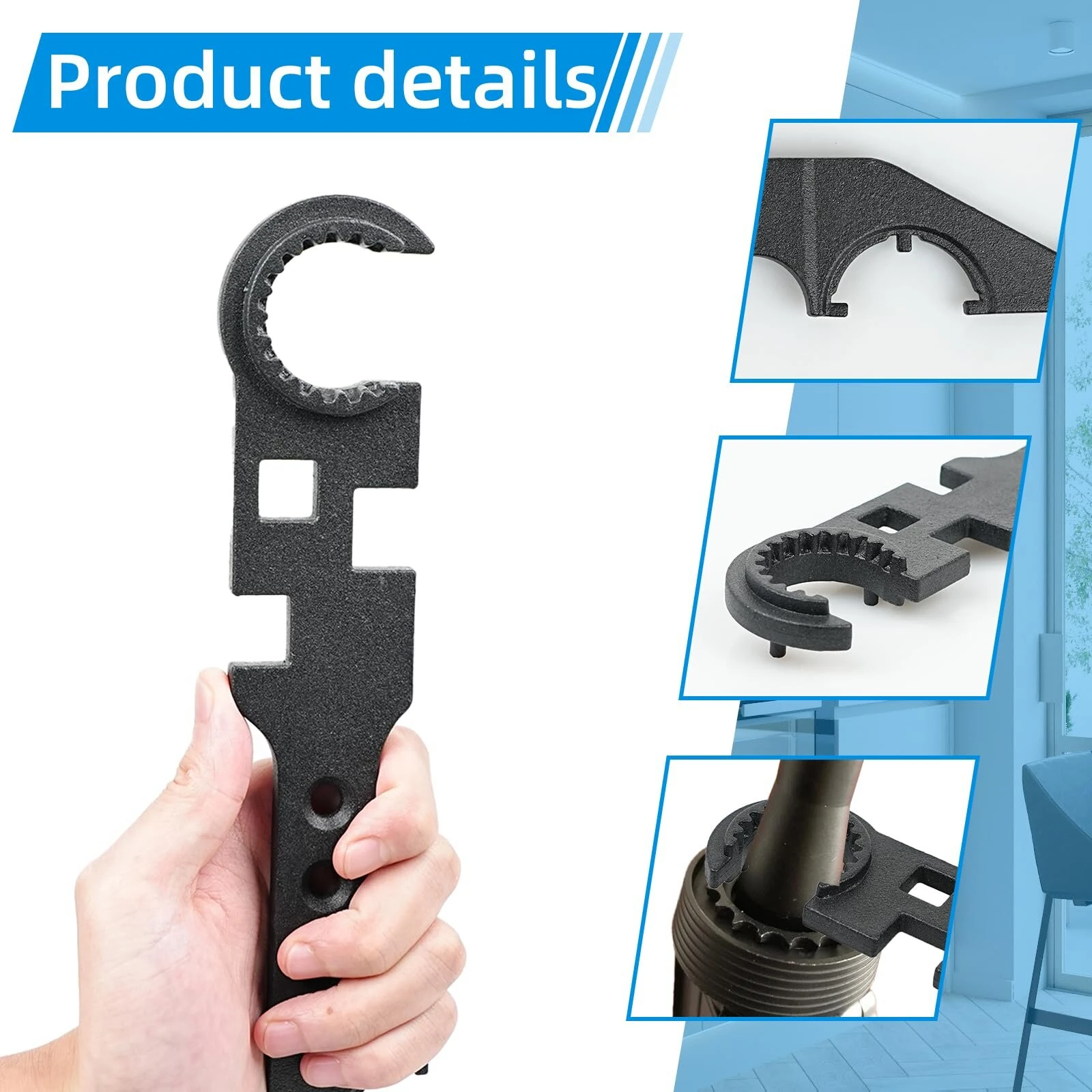 Premium Carbon Steel Combination Wrench | Multi-Function Spanner Tool | 12.3 Inch Compact & Portable - Image 4