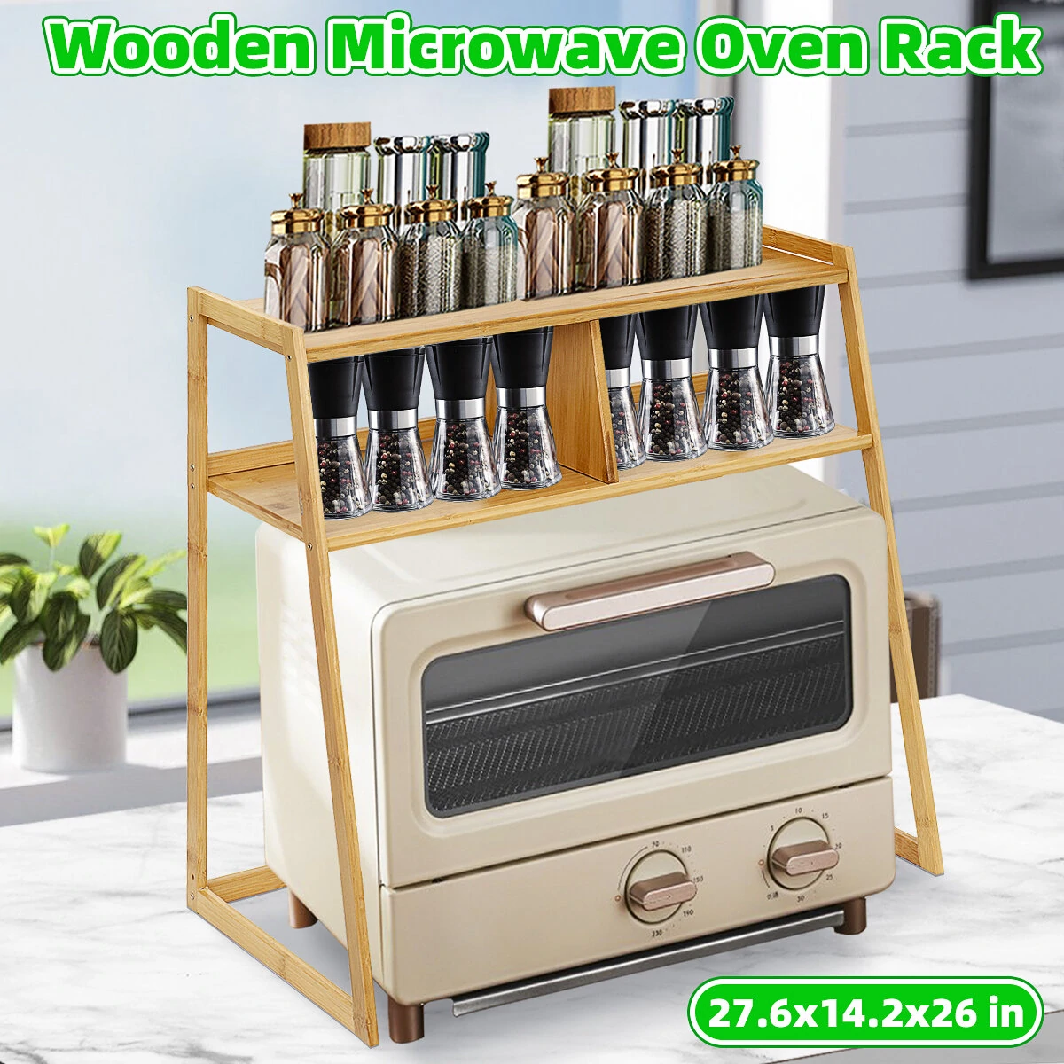 3-Tier Microwave Stand - Kitchen Storage Rack & Organizer Cabinet - Image 2