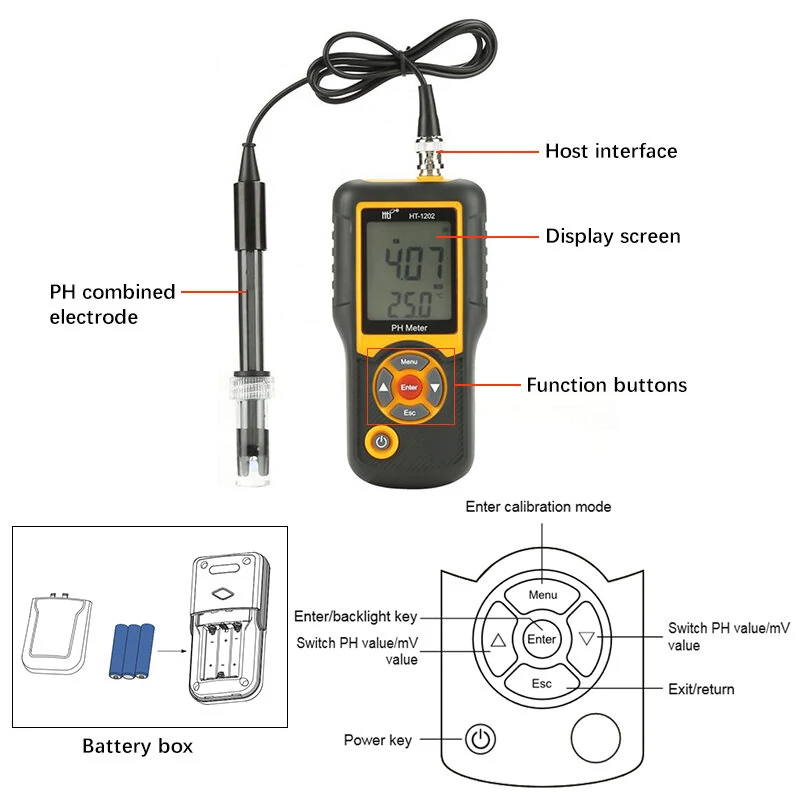 HT-1202 Digital PH Meter | 0.01 High Accuracy Pen Tester with ATC, 0-14 Range - Image 4