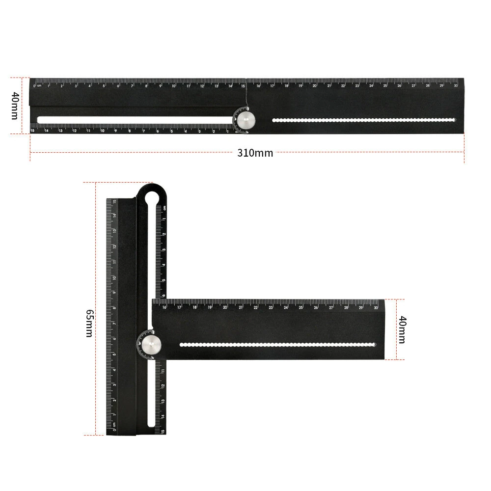 Multifunctional Aluminum Alloy Ruler - High Precision 0.1cm Measuring Tool | Angle Ruler & Compass - Image 3