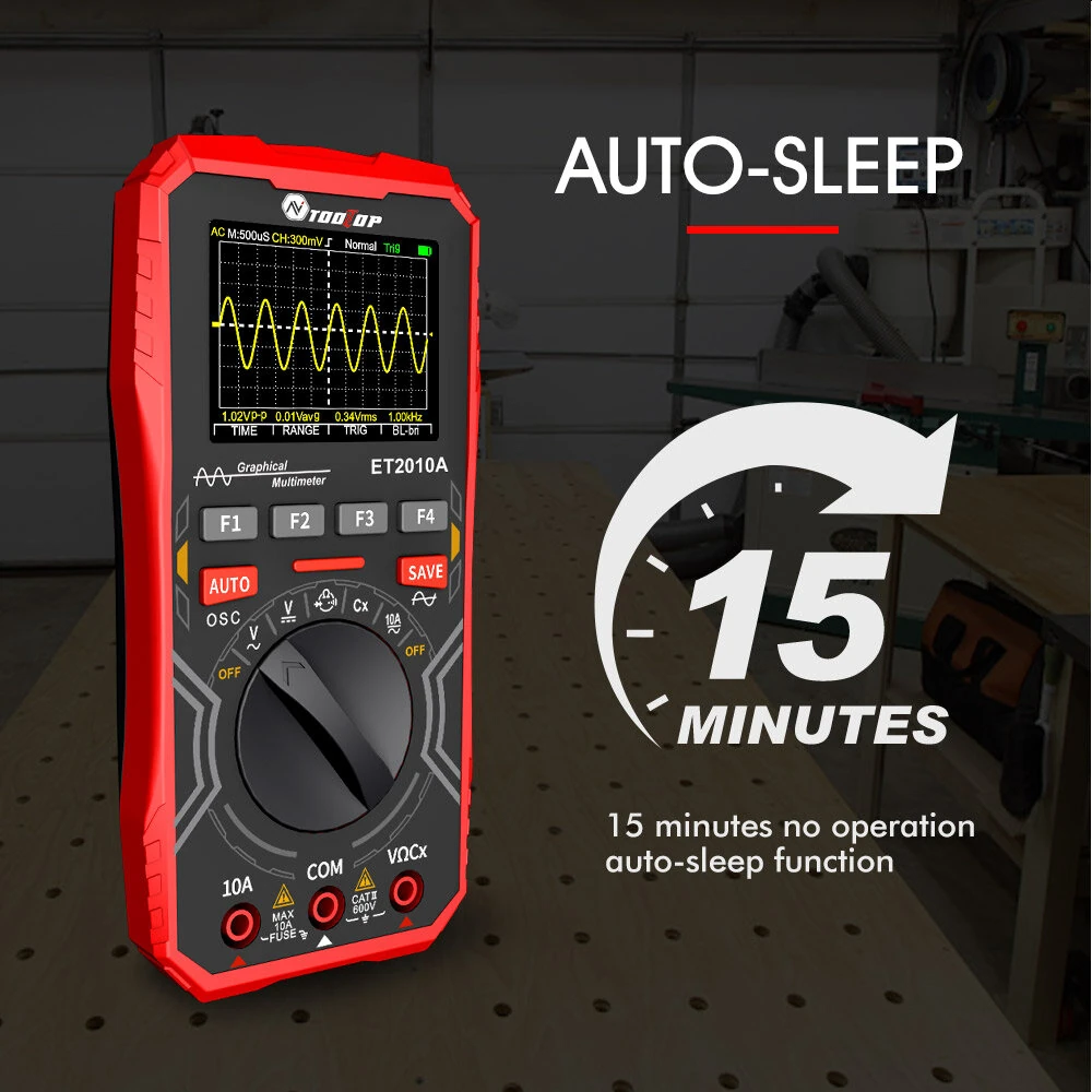 ET2010A Oscilloscope Multimeter | 1MHz Bandwidth 2-in-1 Digital Tester | 2.5Msps - Image 5