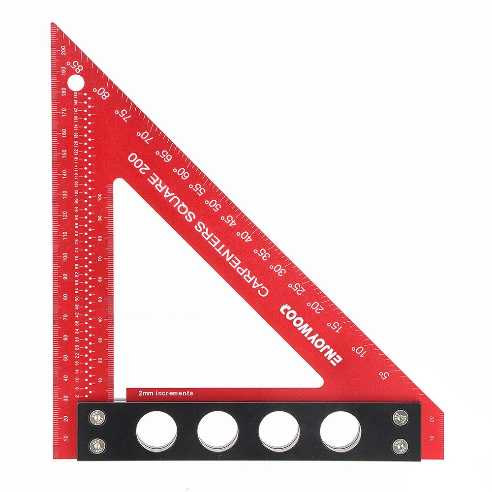 ENJOYWOOD 200mm Aluminum Alloy Carpenter Square - Woodworking Triangle Ruler - Image 3