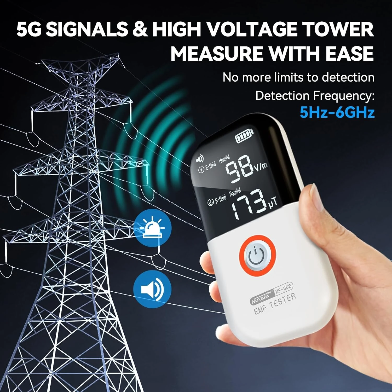 NOYAFA Upgraded EMF Meter - Rechargeable Radiation Detector for Ghost Hunting & 5G WiFi - Image 5