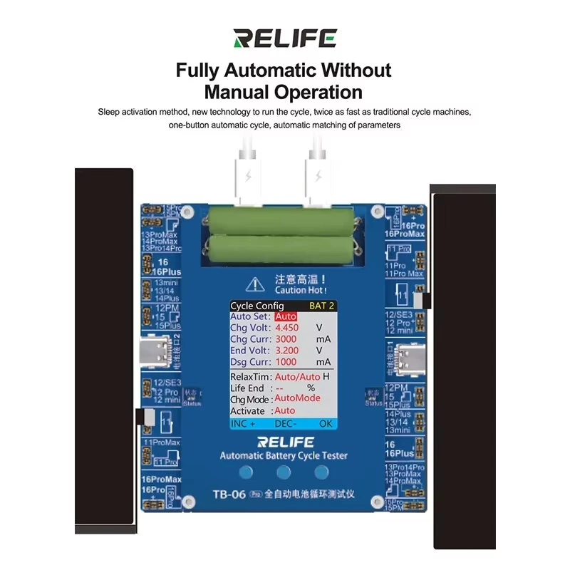 RELIFE TB-06 Pro Battery Tester - Dual-Channel for iPhone 11-16 Series | Health Repair & Charging - Image 3