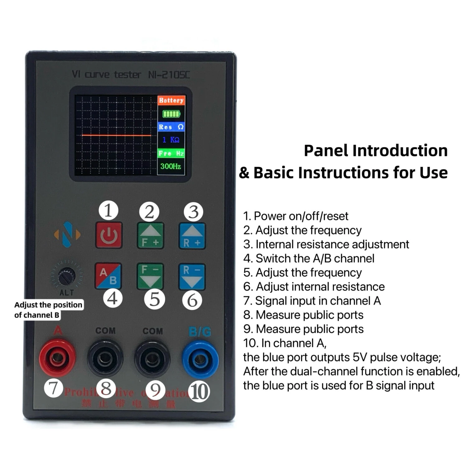 ASA VI Curve Tester - Dual Channel Analog Signal Analyzer | 4V Adjustable, 20Hz-15kHz, TFT Screen, Type-C Charging - Image 5