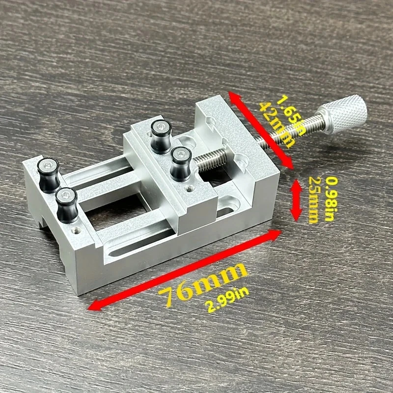 Mini Drill Press Vise - Aluminum Alloy 0-47mm Clamp | Rubber Jaws for Crafts & Modeling - Image 3