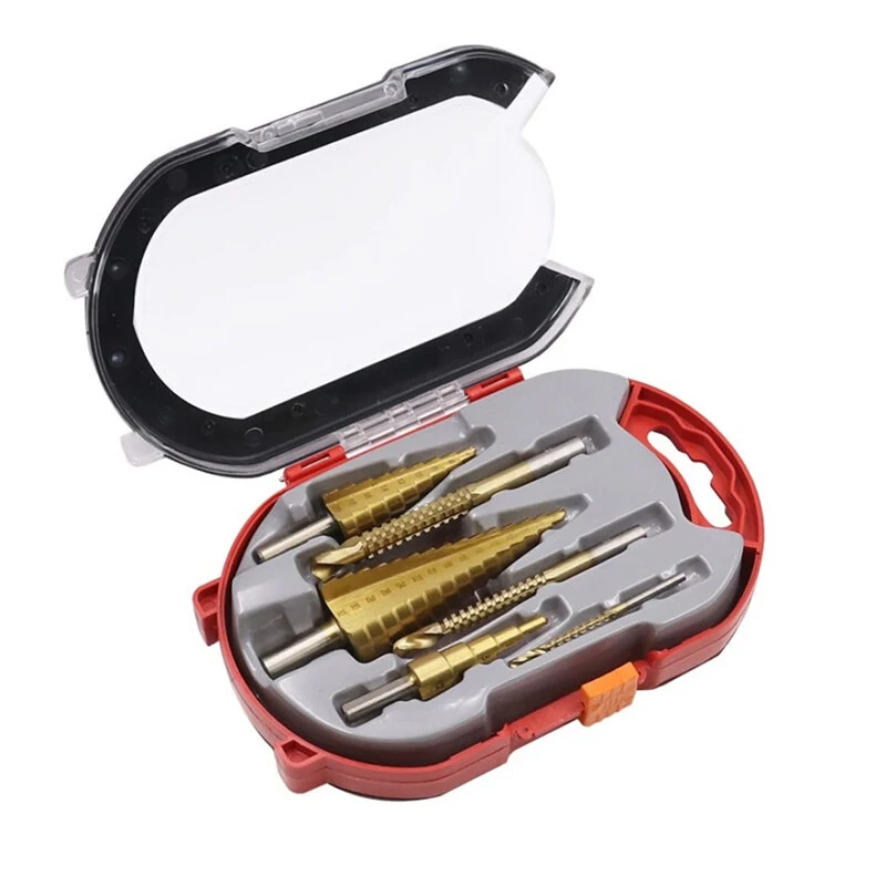 6PCS Titanium Coated Step Drill Bits Set - High-Speed Steel 4-32mm for Metal Wood Plastic - Image 4