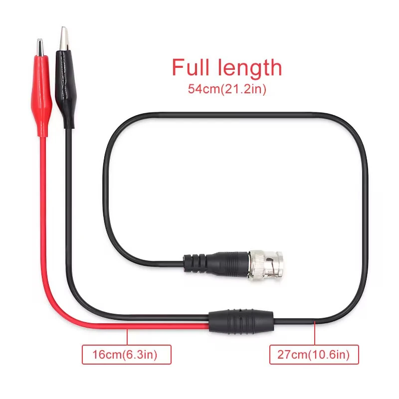 BNC Q9 Male to Dual Alligator Clip Test Probe Cable - 110cm Oscilloscope Lead - Image 2