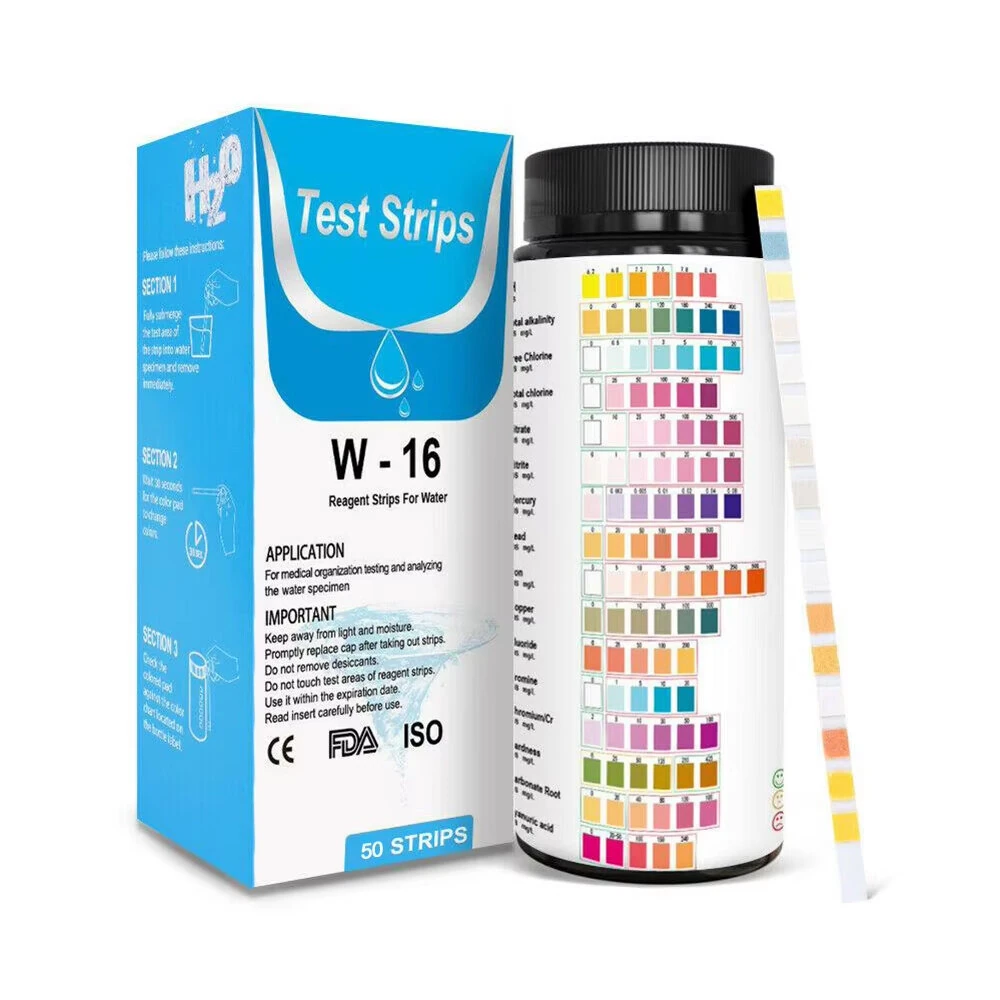 50/100pcs 16-in-1 Drinking Water Test Strips | Home, Pool & Spa Water Quality Kit - Image 2