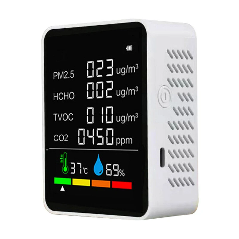 6 in 1 Air Quality Monitor - PM2.5 CO2 Tester | Digital Temp & Humidity Meter - Image 2