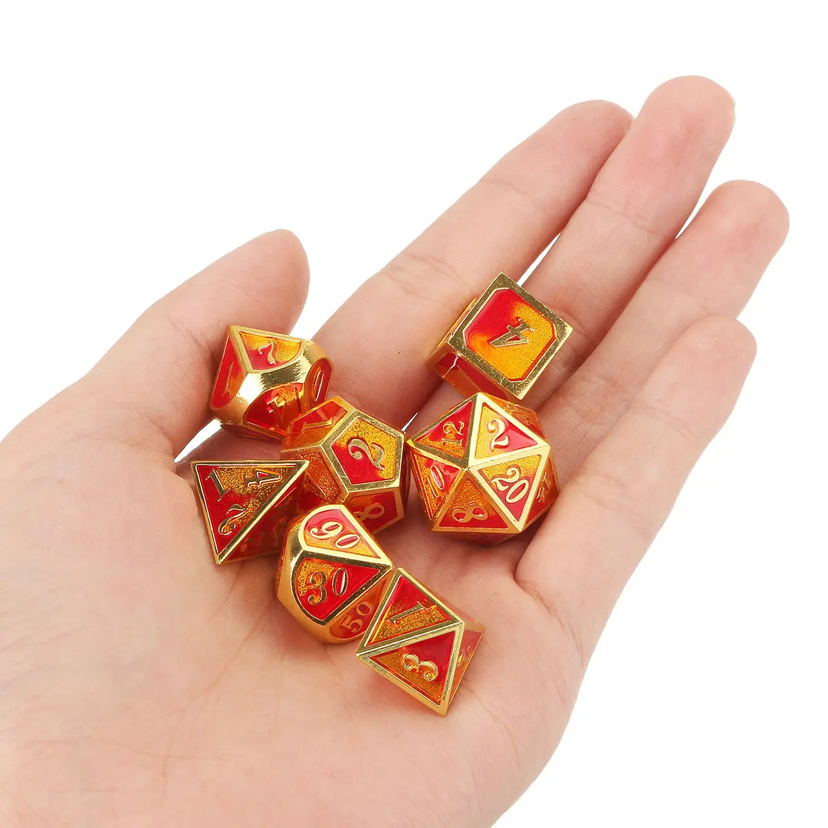 Creative Metal Multi-faced Dice Set - 7PCS Polyhedral D&D RPG Dice w/ Case - Image 3