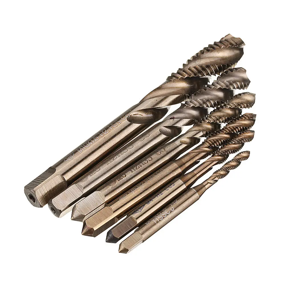 Drillpro M3-M10 HSS Co M35 Spiral Flute Plug Tap | Metric Screw Tap Set - Image 4
