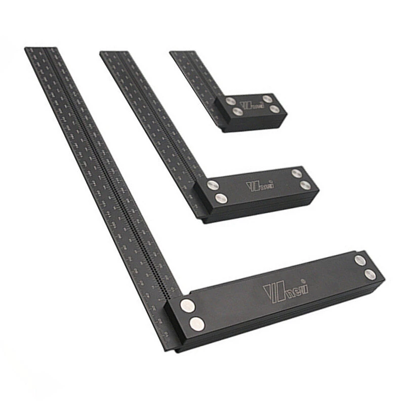 Wnew Precision Woodworking Square - Aluminum Alloy Ruler with Marking Gauge & Scribing Tool - Image 2
