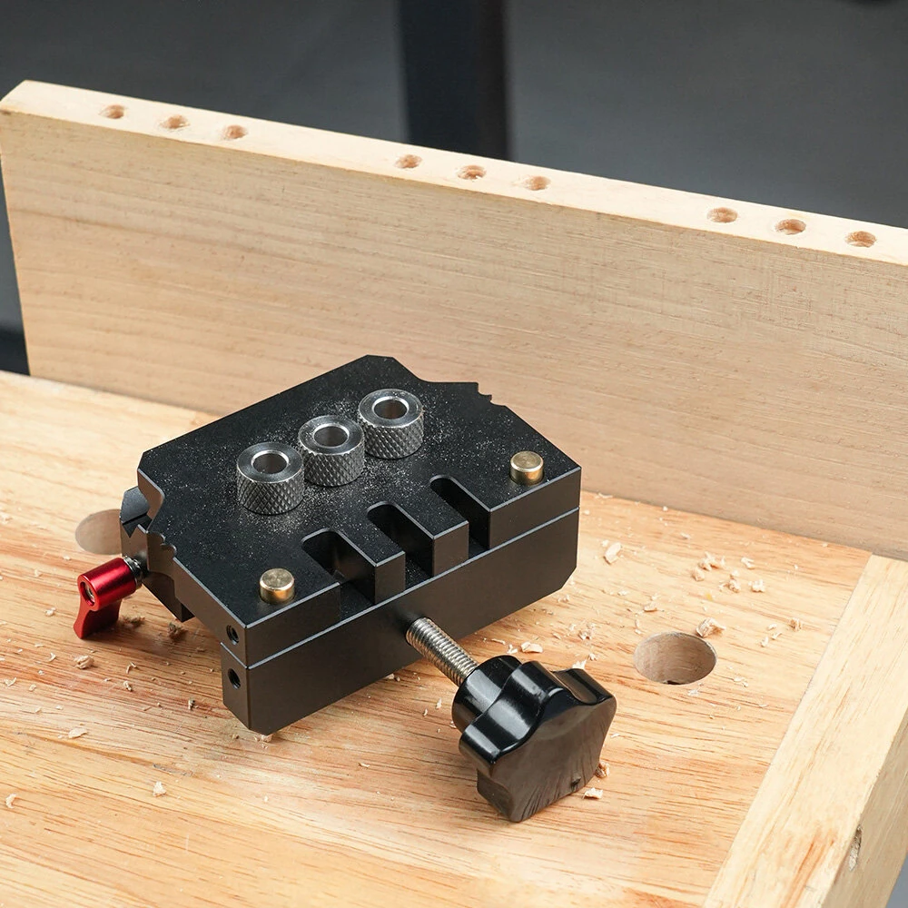 GANWEI Self-Centering Doweling Jig Kit | 9 Bushings & 3 Drill Bits | Adjustable Width - Image 3