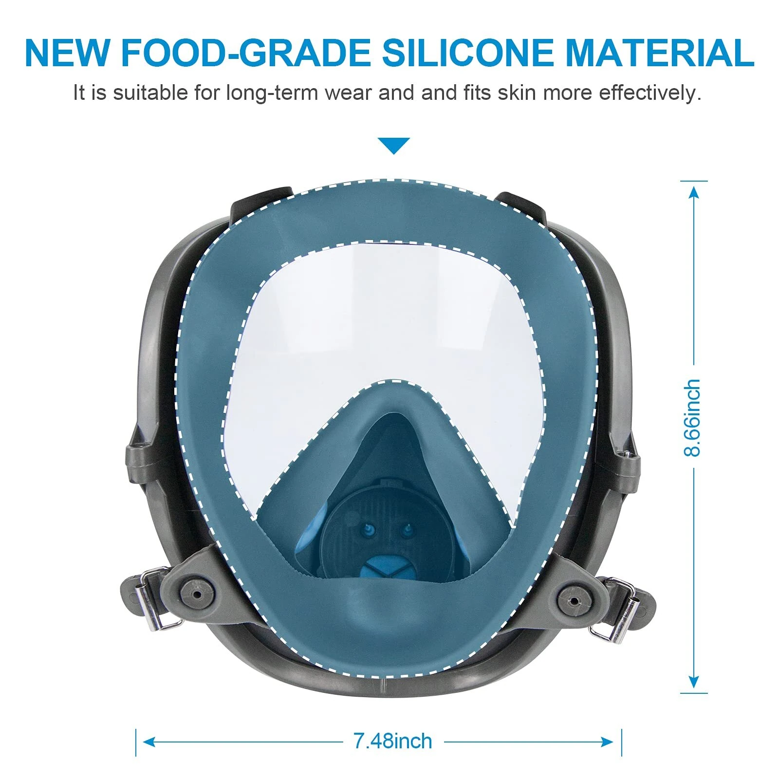 3M Reusable Full Face Respirator Mask - Double Filtration Anti-Fog for Woodworking Painting Welding - Image 5