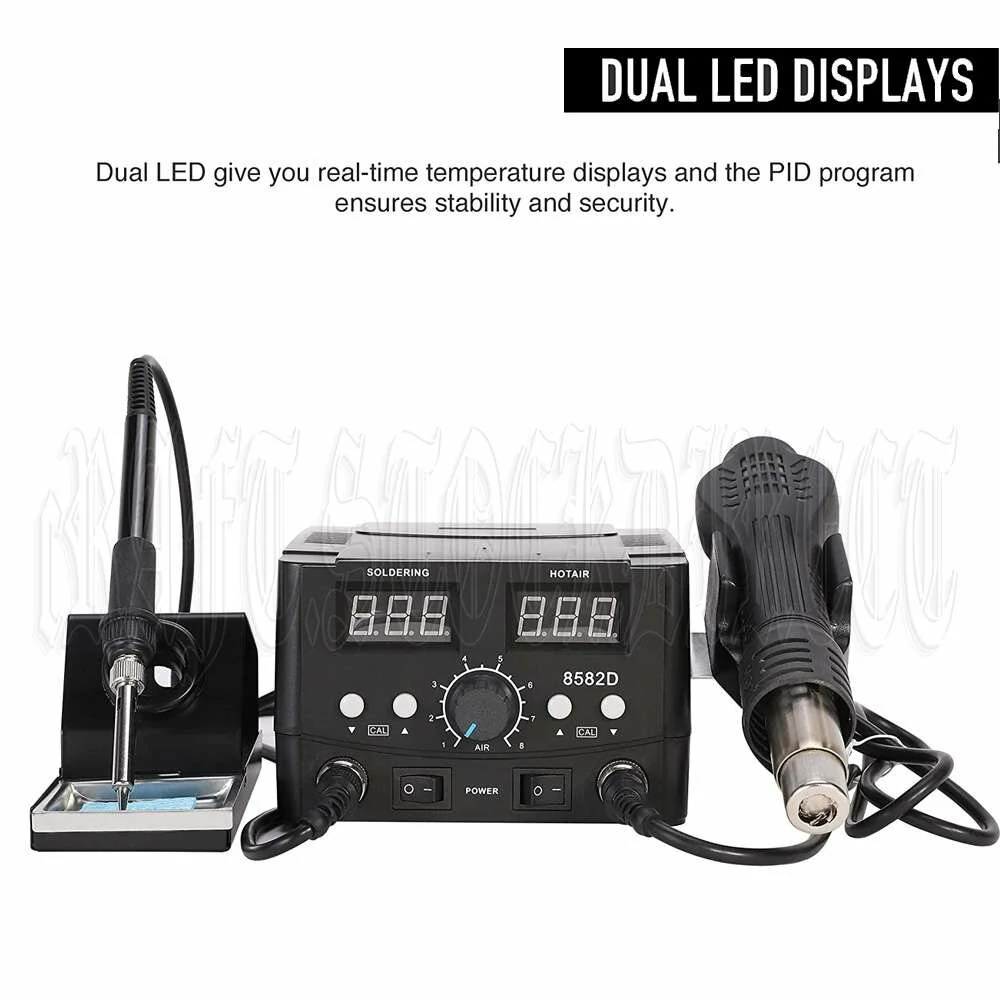 2-in-1 Hot Air & Soldering Iron Station | Digital LCD Display | ESD Safe - Image 3