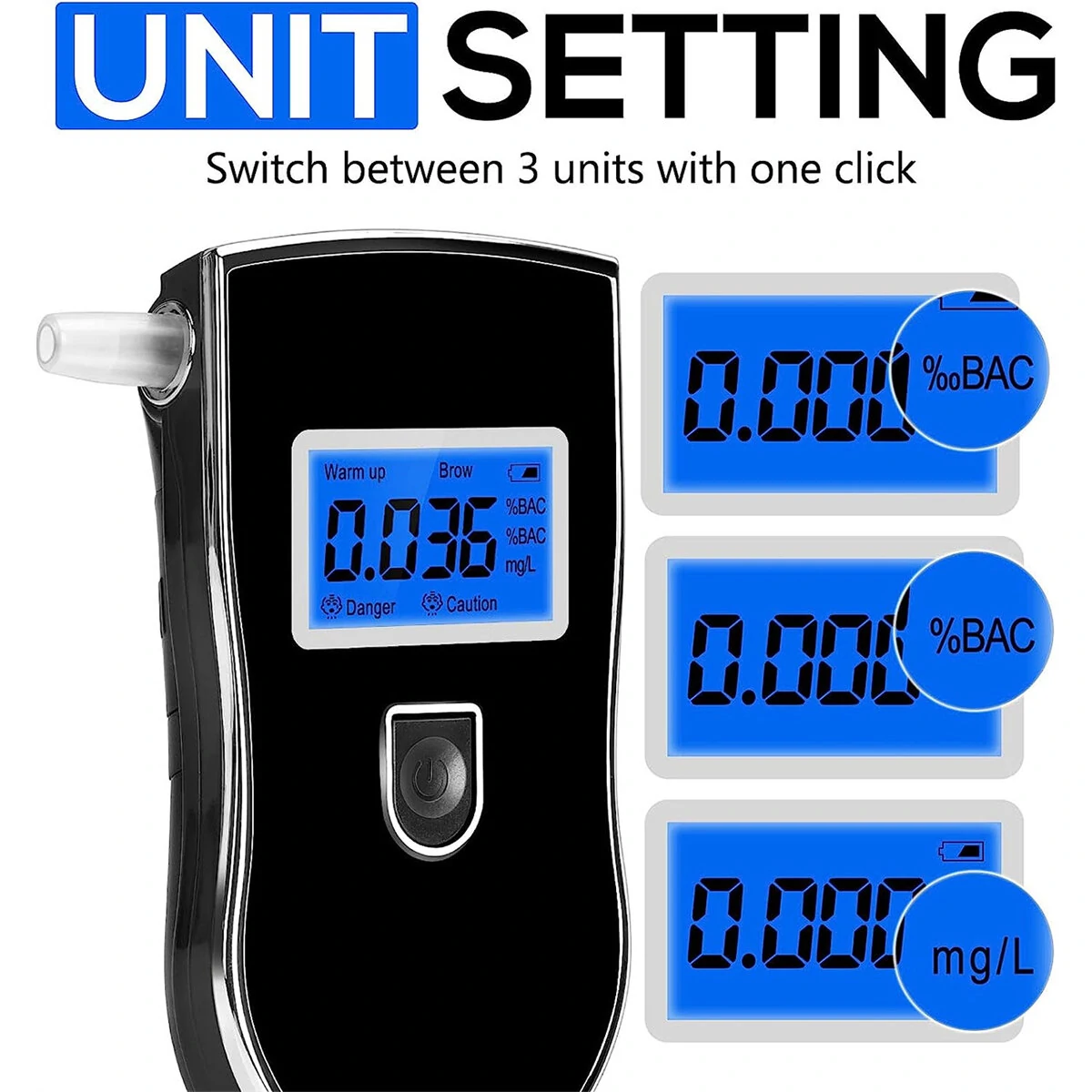 Portable Alcohol Breathalyzer - Professional Grade Accuracy with LCD Screen & 20 Mouthpieces - Image 4