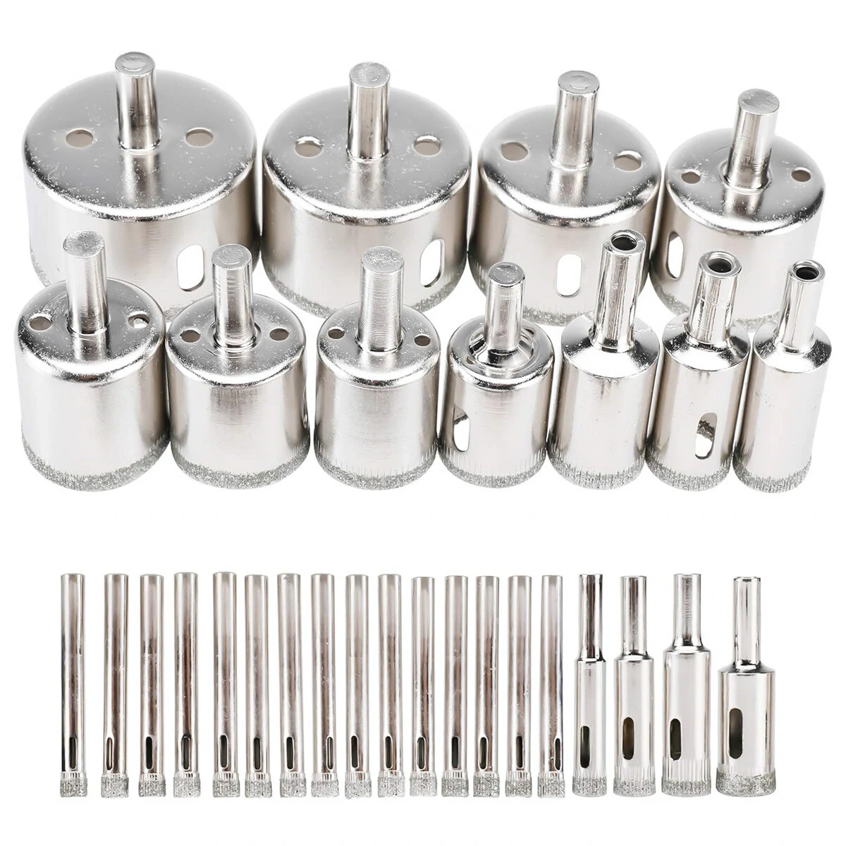 Diamond Coated Hole Saw Drill Bit Set - 30Pcs 6-50mm for Glass Tile Porcelain - Image 2