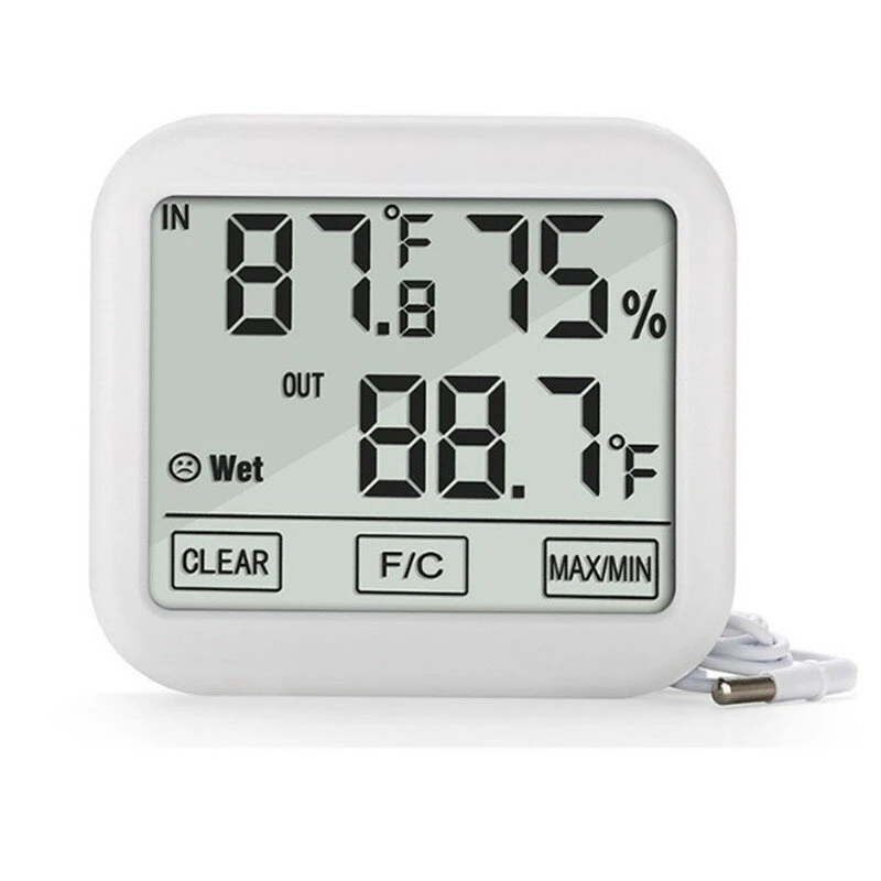 OW-E36 Large Touch Screen Thermometer Hygrometer - Indoor Temperature Humidity Meter with Clock & MAX/MIN Memory - Image 4